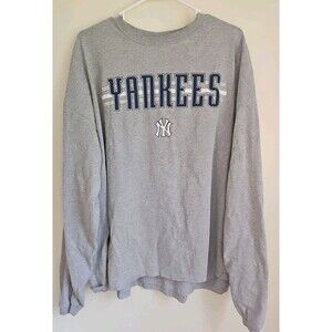 Adidas New York Yankees Long Sleeve Tshirt Size 2XL Gray MLB